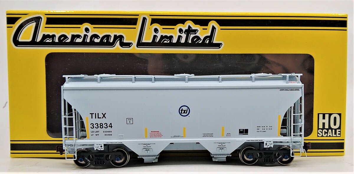 American Limited Models 1041 HO TILX 3281cf 2-Bay Covered Hopper #33834