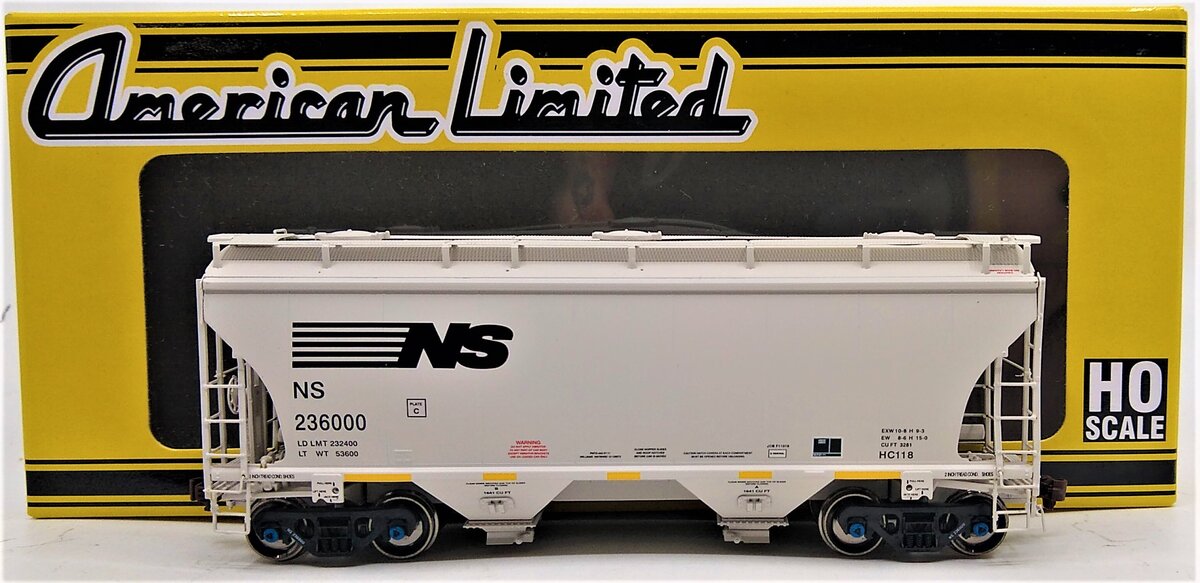 American Limited Models 1049 HO Norfolk Southern 2-Bay Covered Hopper #236000