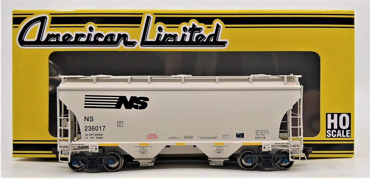 American Limited Models 1051 HO Norfolk Southern 2-Bay Covered Hopper #236017