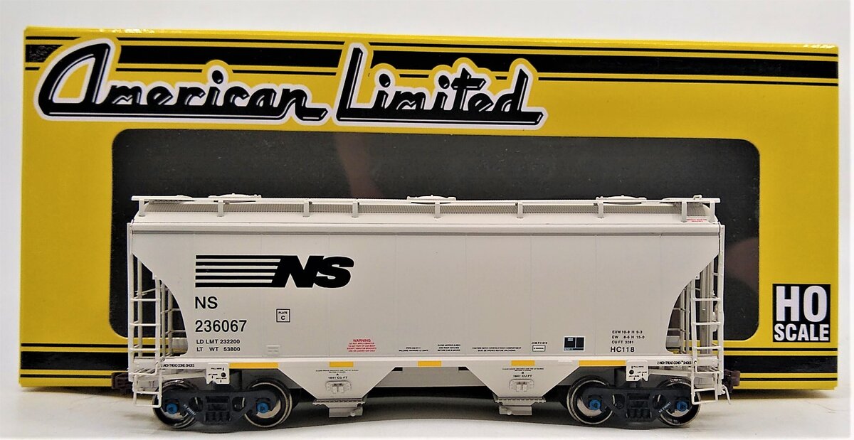 American Limited Models 1053 HO Norfolk Southern 2-Bay Covered Hopper #236067