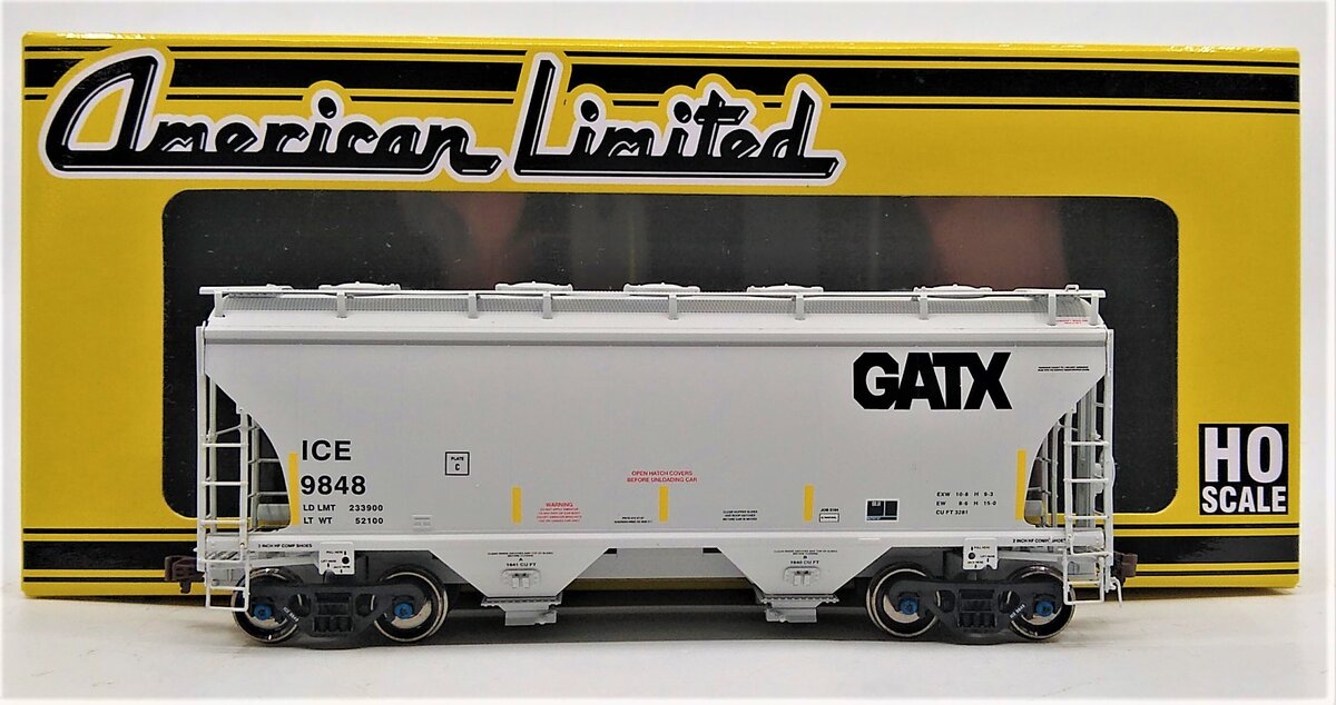 American Limited Models 1068 HO ICEGATX 2-Bay Covered Hopper #9848