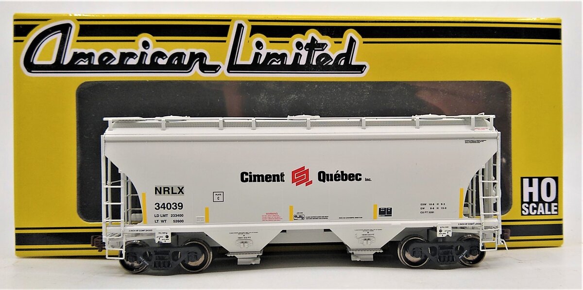 American Limited Models 1081 HO Ciment Que'bec NRLX 2-Bay Covered Hopper #34039