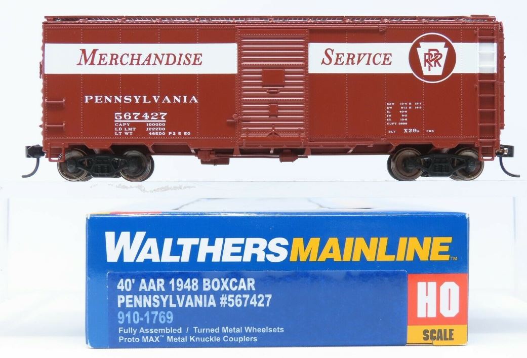Walthers 910-1769 HO Pennsylvania Railroad 40' AAR 1948 Boxcar RTR #567427