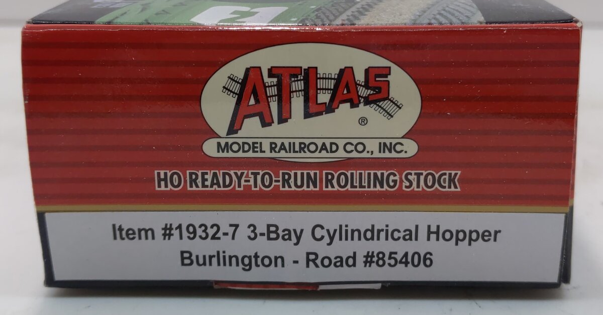 Atlas 19327 HO Burlington 3-Bay Cylindrical Hopper #85406