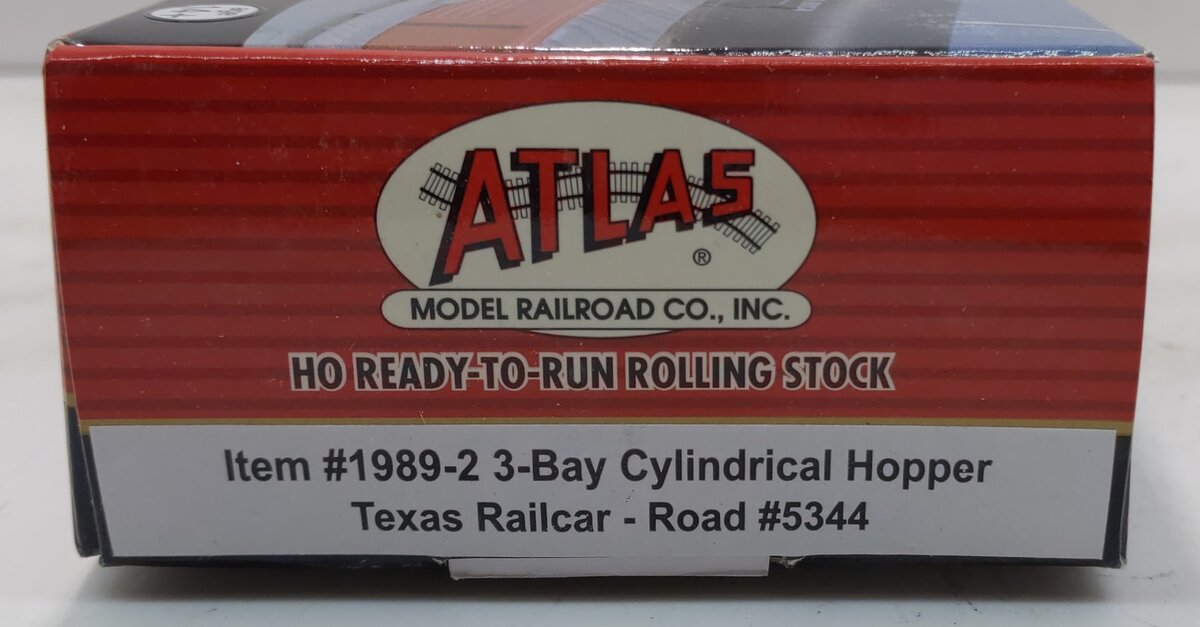 Atlas 1989-2 HO Texas Railcar 3-Bay Cylindrical Hopper #5344