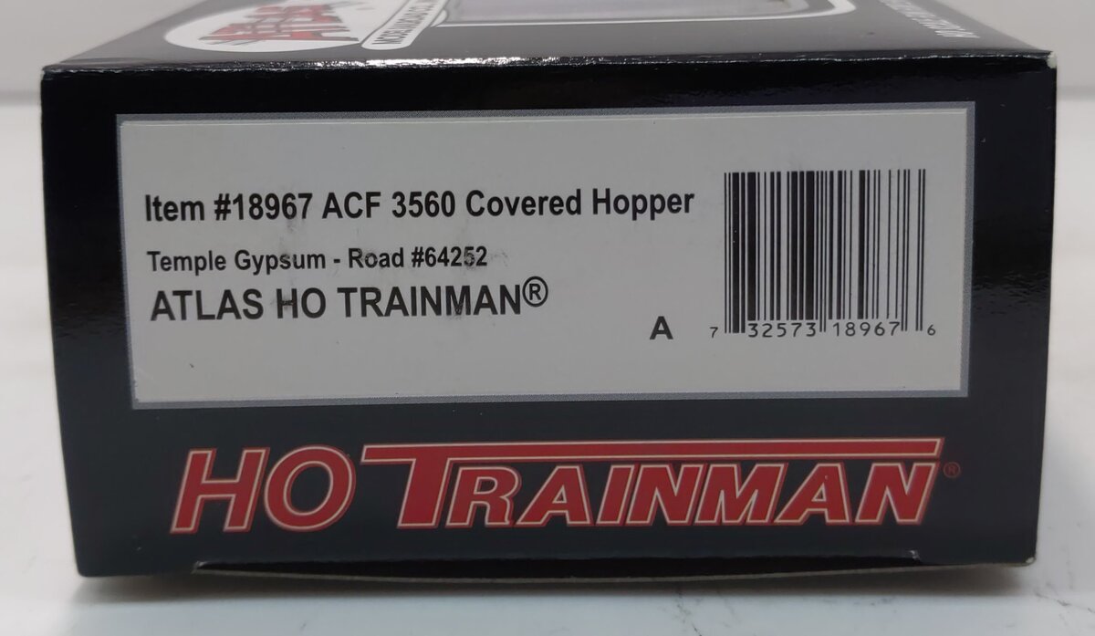Atlas 18967A 3560 HO Temple Gypsum ACF 3560 Centerflow Hopper #64252