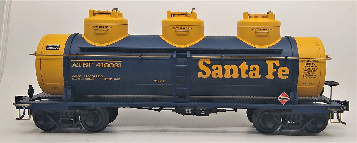 Aristo-Craft 41603 Santa Fe Triple Dome Tank Car