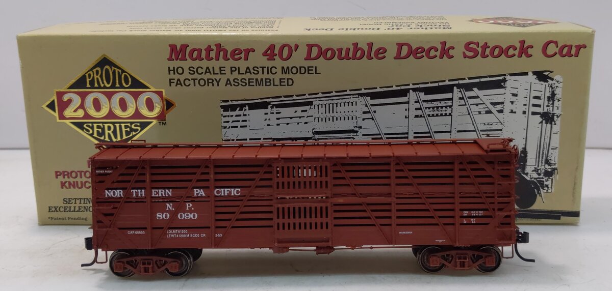 Life Like 80090 HO Proto 2000 Northern Pacific Mather 40'''' Double Deck Stock C