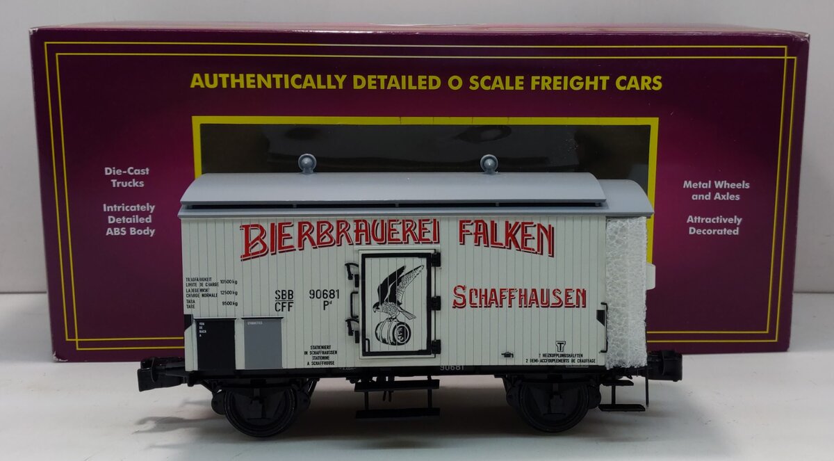 MTH 20-99044 O European Bierbrauerei Falken Bierwagon/Reefer #90681