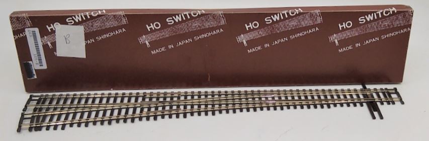 Shinohara Track 105 HO Code 100 Nickel Silver #8 Left Hand Turnout Switch Track