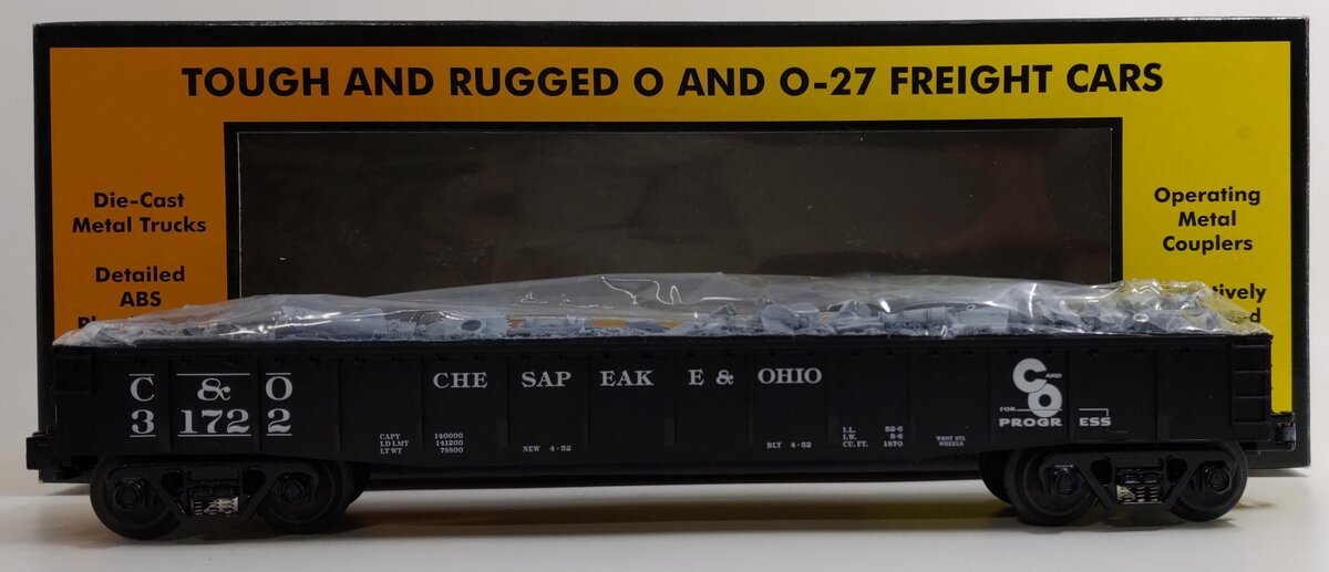 MTH 30-7214 O Gauge Chesapeake & Ohio Gondola w/ Scrap Load #31722