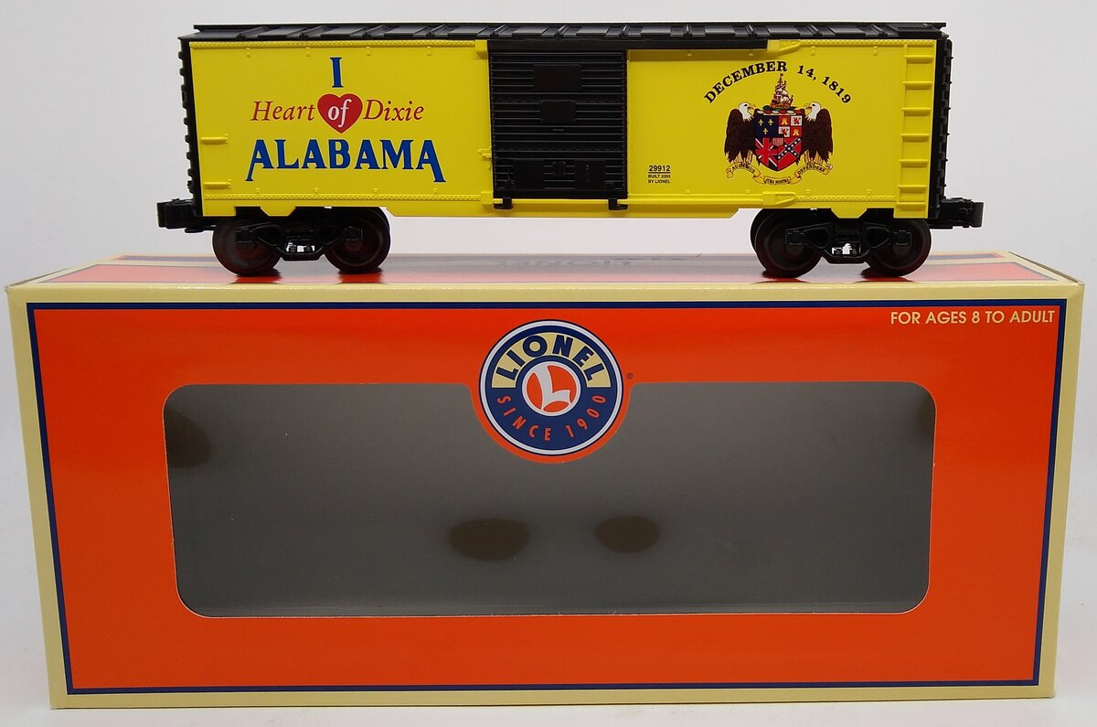 Lionel 6-29912 O Gauge I Love Alabama Boxcar
