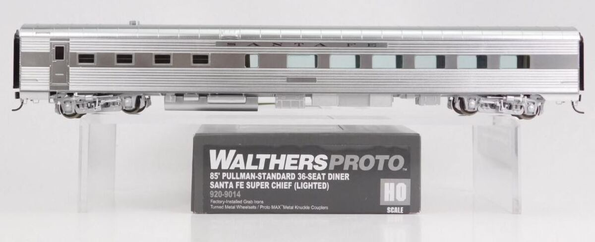 Walthers 920-9014 HO Santa Fe Lighted 85' PS 36-Seat Diner Passenger Car