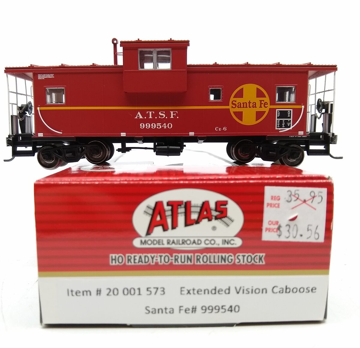 Atlas 20001573 HO ATSF Ext.Vision Caboose #999540