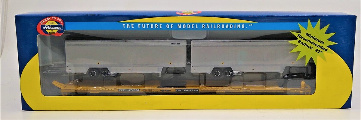 Athearn 93273 HO Scale TTX Trailer Train 85' Flat Car W/2-40' Flat Cars # 474626