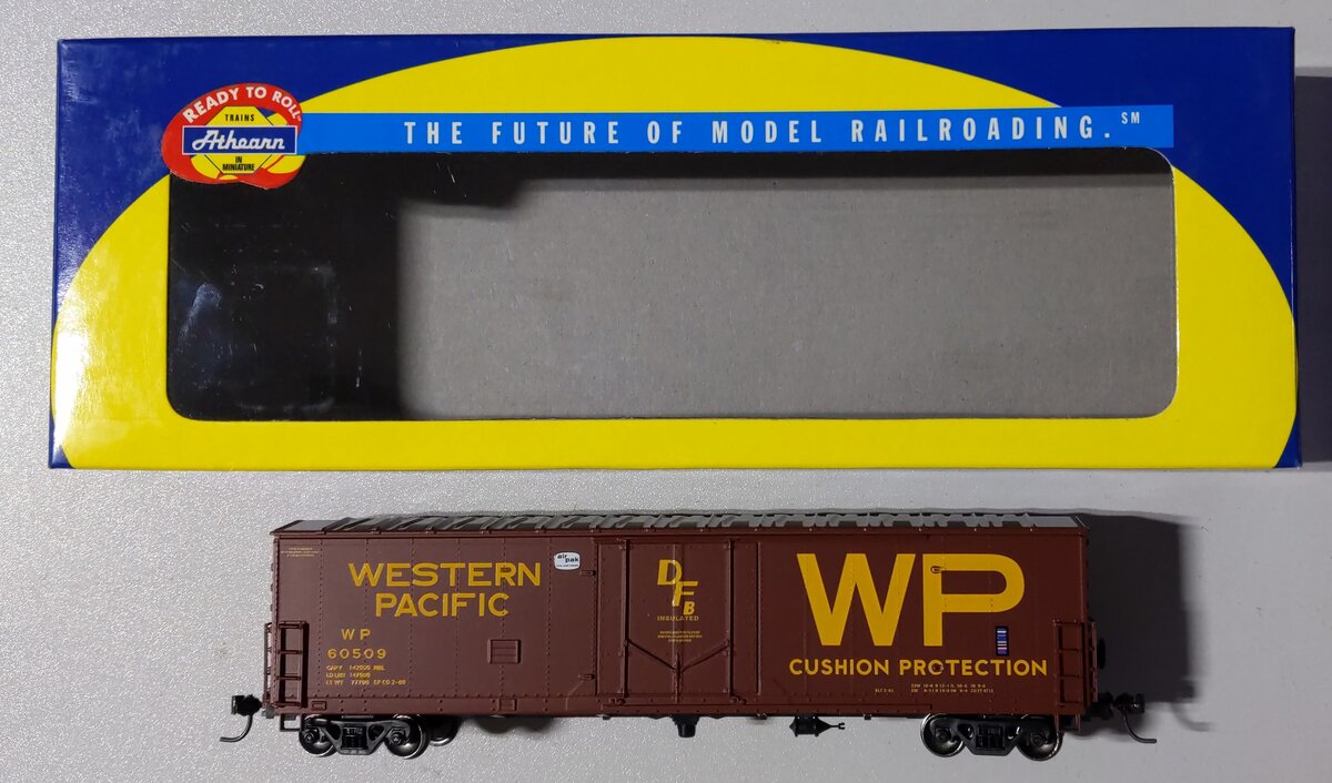 Athearn 91268 HO Scale Western Pacific 50' Plug Door Youngstown Boxcar #60509
