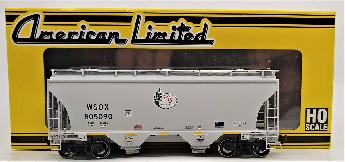 American Limited Models 1048 HO WSOX 3281cf 2-Bay Covered Hopper #805090