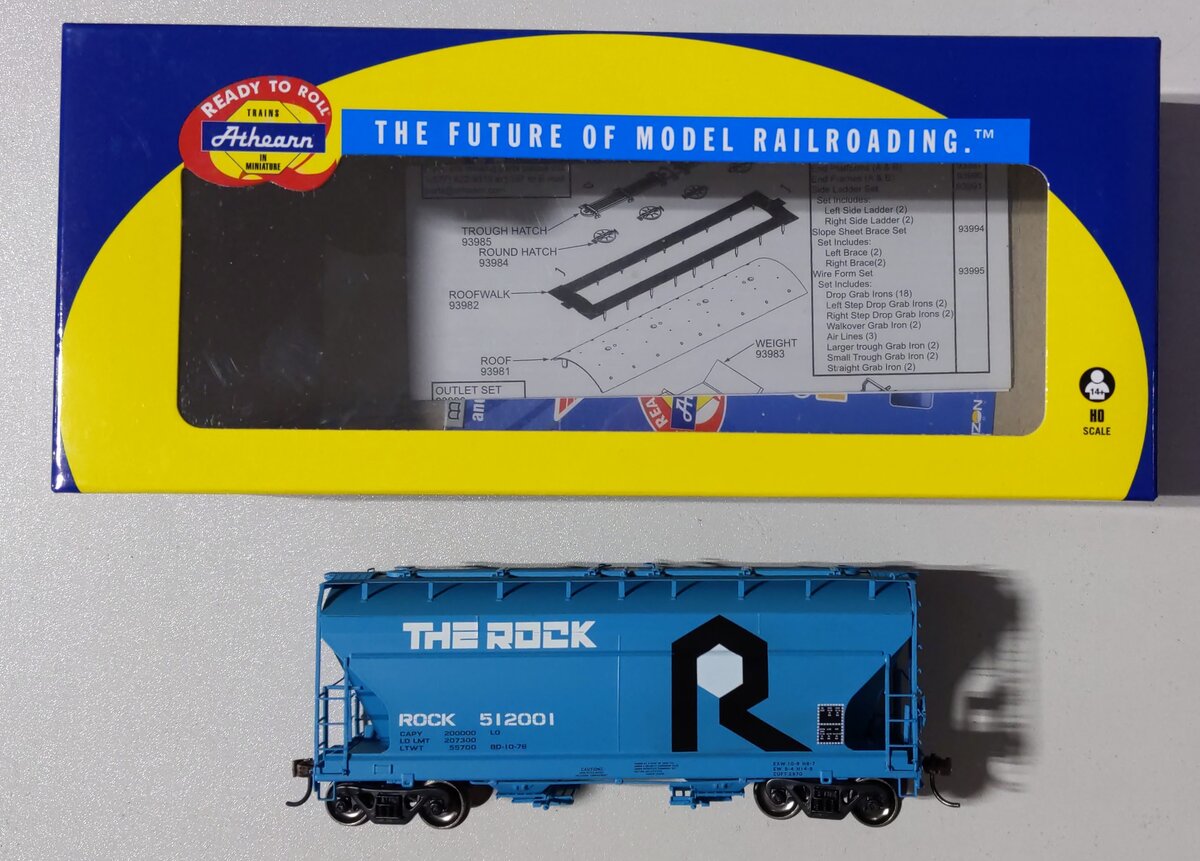 Athearn 15498 HO Rock Island RTR ACF 2970 Covered Hopper #512001