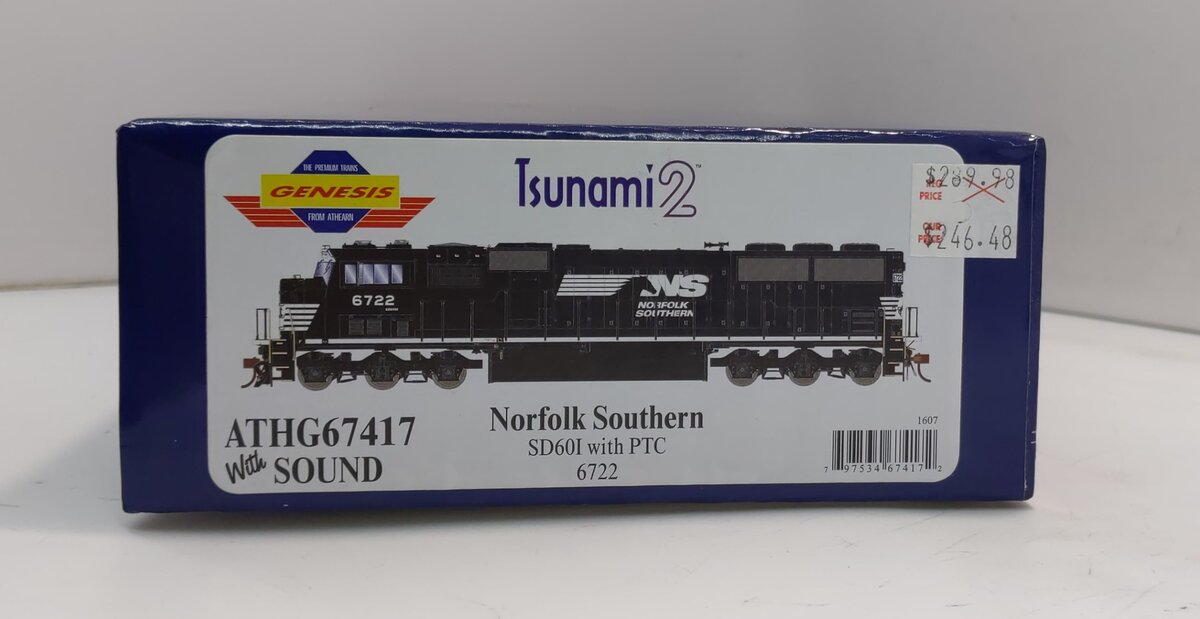 Athearn G67417 HO NS/Horsehead SD60I Diesel Locomotive w/DCC & Sound #6722
