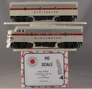 Stewart 5510 HO Chicago, Burlington & Quincy Diesel EMD F3 Phase IV A/B Set