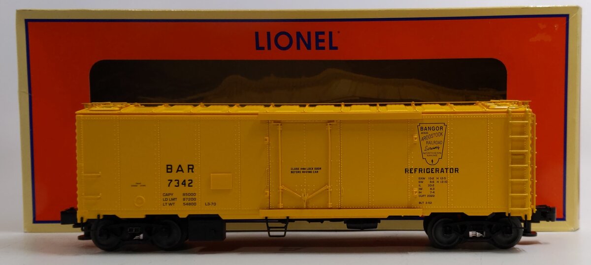 Lionel 6-84118 O Gauge Bangor & Aroostook 40' Steel Reefer #7342