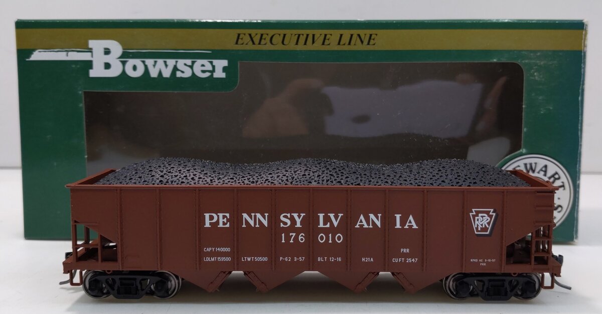 Bowser 40600 HO PRR H-21a Shadow Keystone 4-Bay Hopper #176010