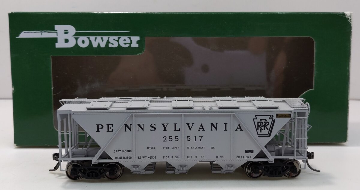 Bowser 41488 HO PRR H-30 Shadow Keystone Covered Hopper, Gray #255517
