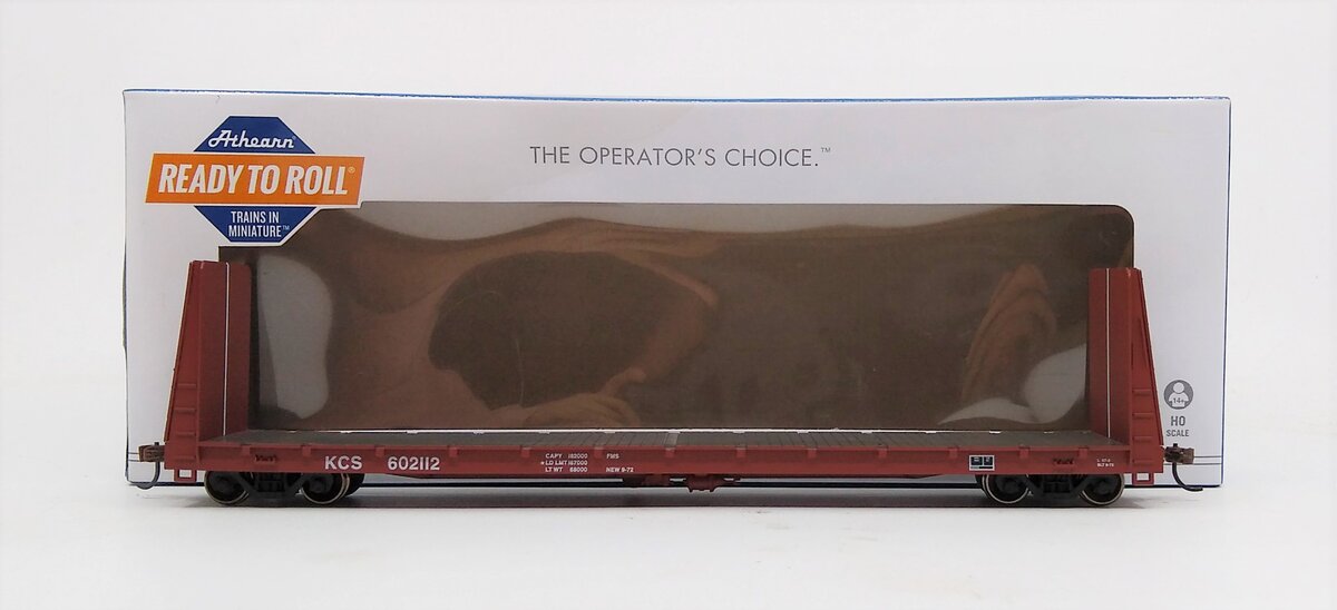 Athearn 90233 HO Kansas City Southern RTR 60' BulkHead Flat Car 602119