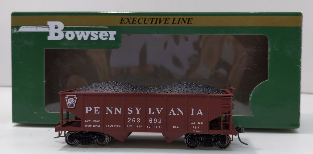 Bowser 40908 HO Pennsylvania PRR Class GLa 2-Bay Open Hopper Car #263692