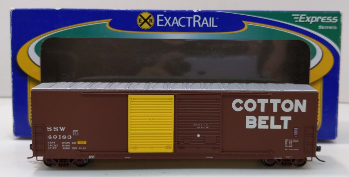 ExactRail EX-1007-4 HO Cotton Belt Gunderson 5200 Cu.Ft. Boxcar SSW #49183