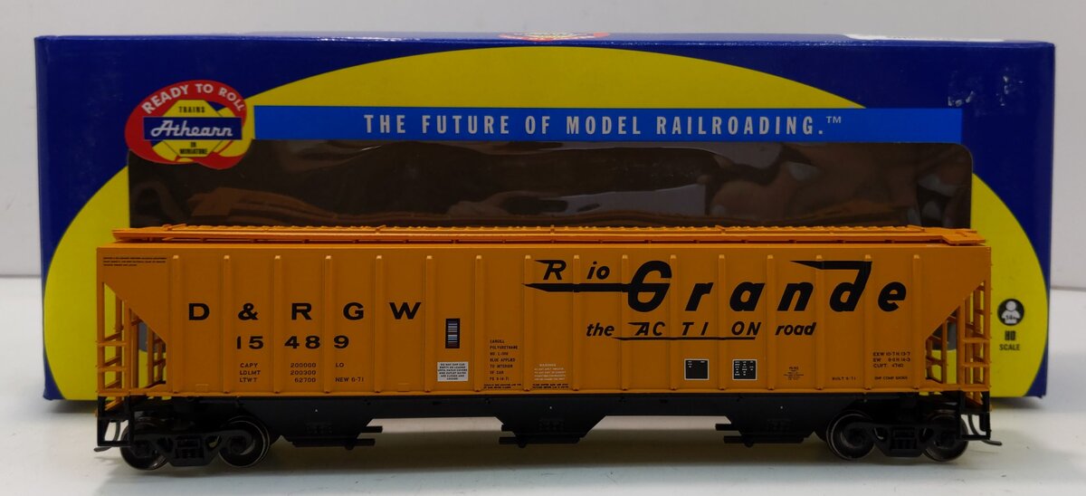 Athearn 72397 HO D&RGW RTR PS 4740 Covered Hopper #15489