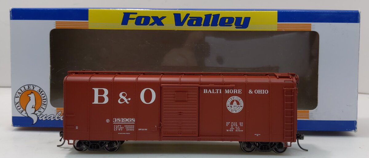 Fox Valley Models 30356 HO Baltimore & Ohio Wagontop Box Car #381968