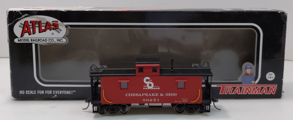 Atlas 20003012 HO Chesapeake & Ohio C&O-Style Steel Center-Cupola Caboose #90251