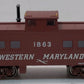Bachmann 16809 HO Western Maryland Northeast-Style Steel Cupola Caboose #1863