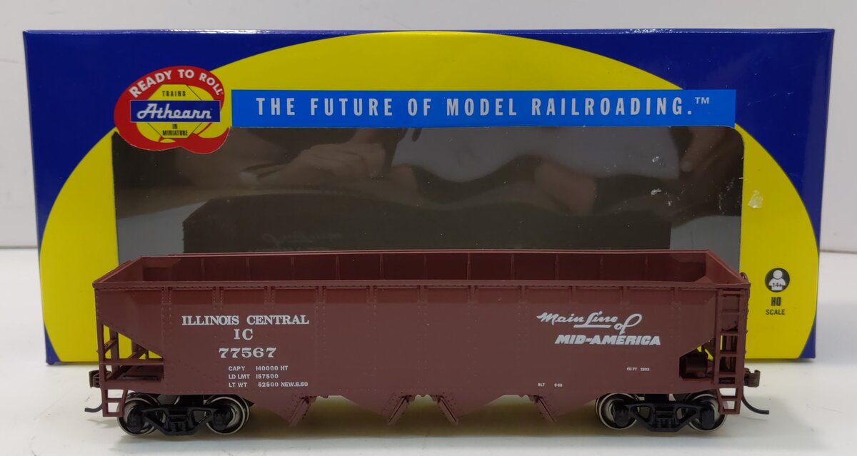 Athearn 72720 HO Illinois Central 40' 4-Bay Offset Hopper #77567