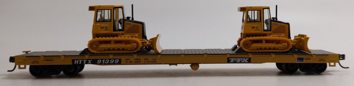 Athearn 81937 HO Scale Trailer Train 60' Flatcar w/2 John Deere 650H Dozers