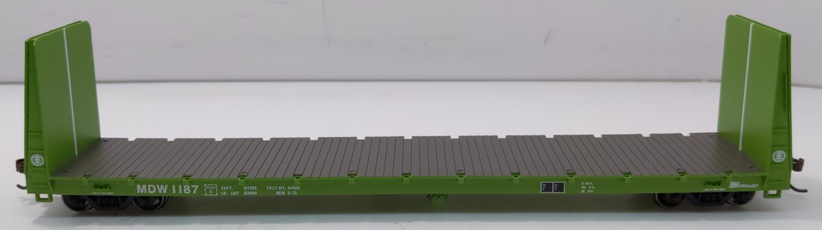 Athearn 90237 HO Minnesota, Dakota & Western RTR 60' Bulkhead Flat #1187