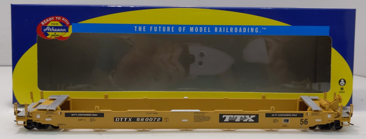 Athearn 7421 HO Scale TTX Corporation 56' Well Car #560072