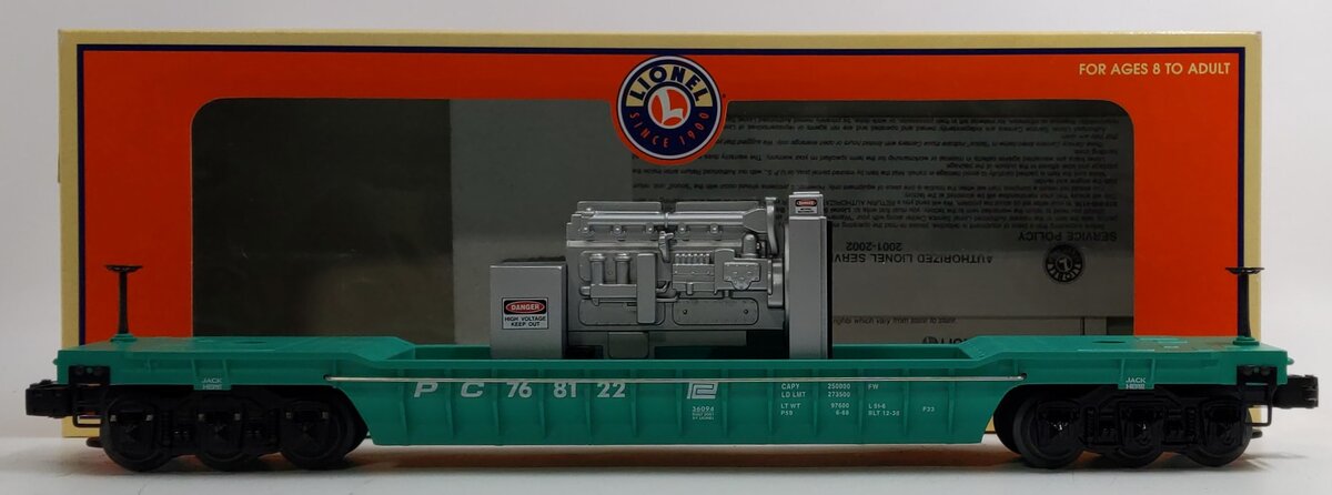 Lionel 6-36094 O Gauge Pennsylvania Central Well Car w/ Condensor Load