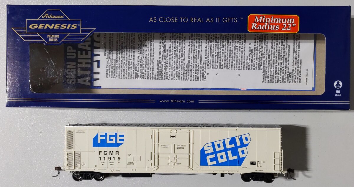 Athearn G63378 HO Fruit Growers Express 57' Mechanical Reefer with Sound #11919