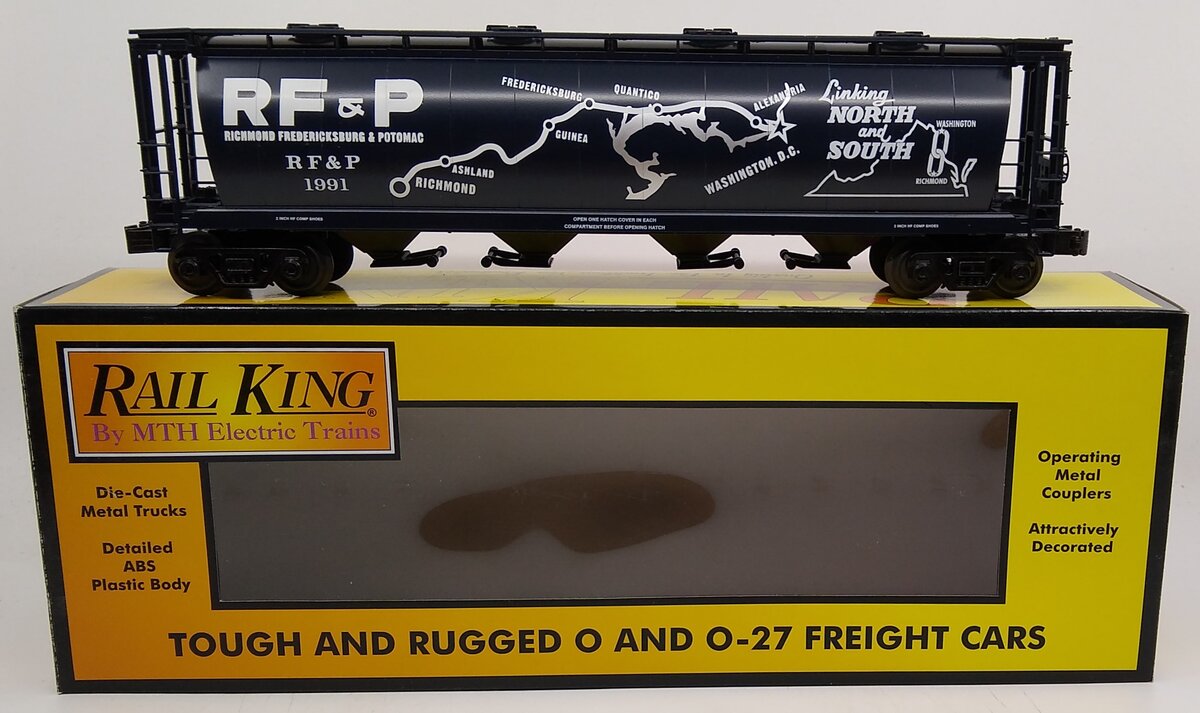 MTH 30-75631 O Richmond,Fredericksbug & Potomac 4-Bay Cylindrical Hopper Car