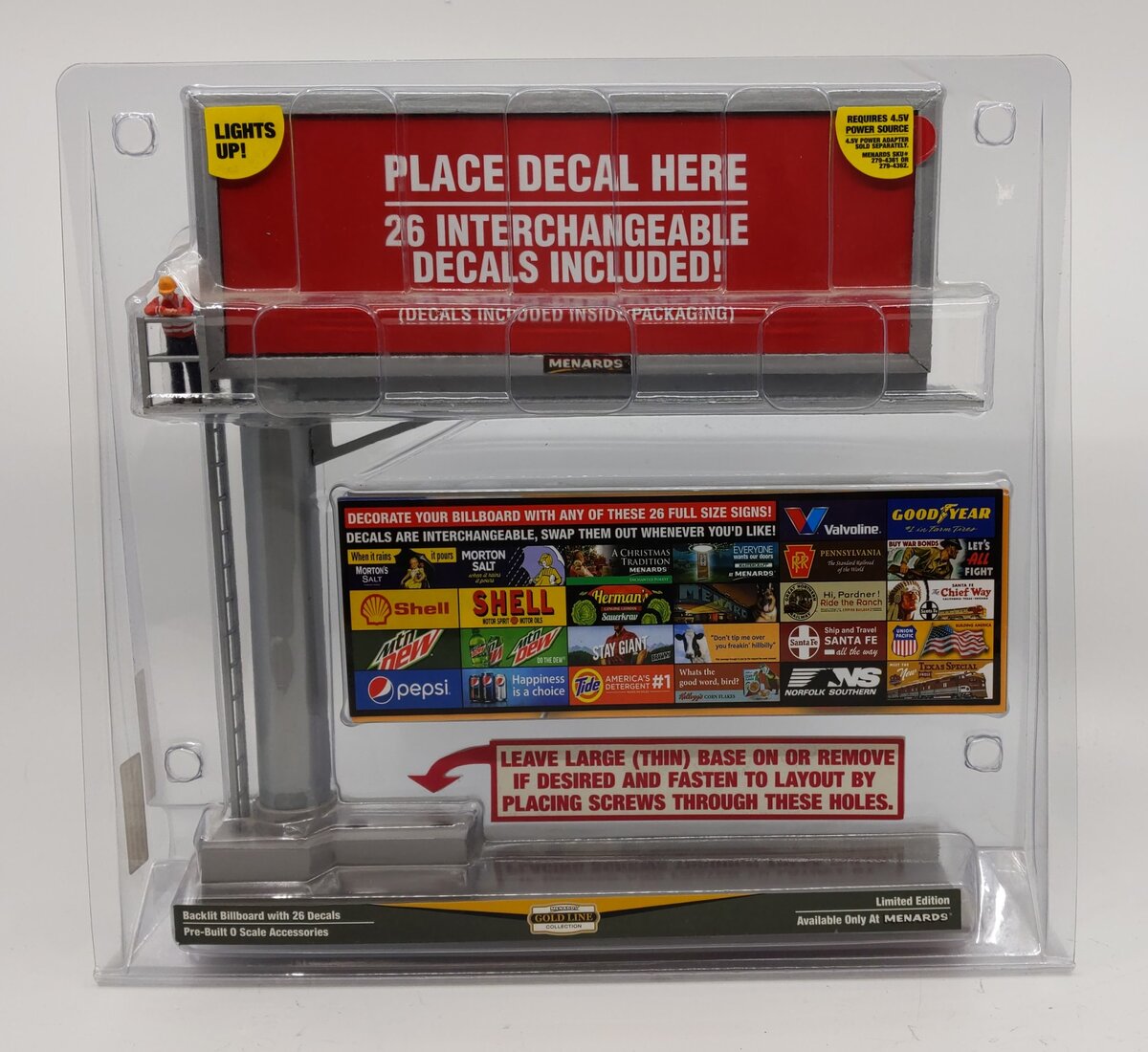 Menards 279-3693 O Gauge Backlit Lighted Billboard
