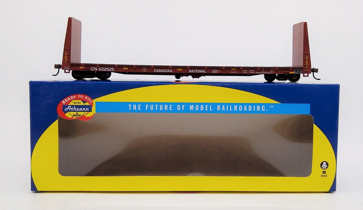 Athearn 87731 HO Canadian National 60' Bulkhead Flat Car RTR #622625