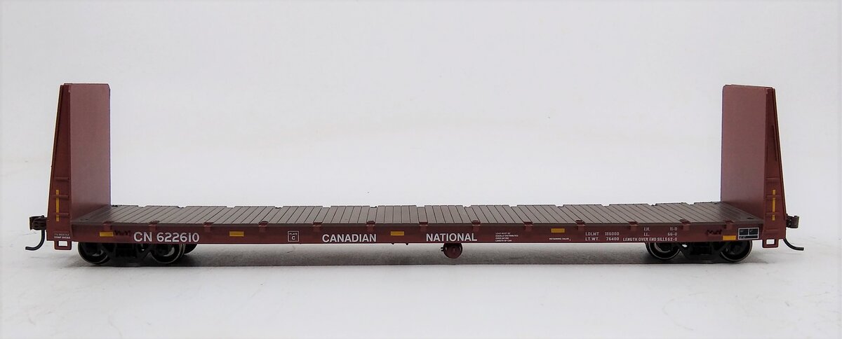 Athearn 87730 HO Canadian National 60' Bulkhead Flat Car RTR #622610