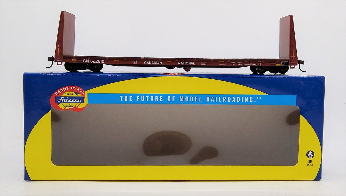 Athearn 87730 HO Canadian National 60' Bulkhead Flat Car RTR #622610
