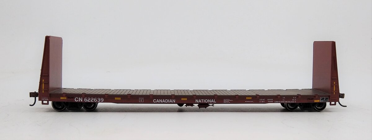 Athearn 87732 HO Canadian National 60' Bulkhead Flat Car RTR #622639