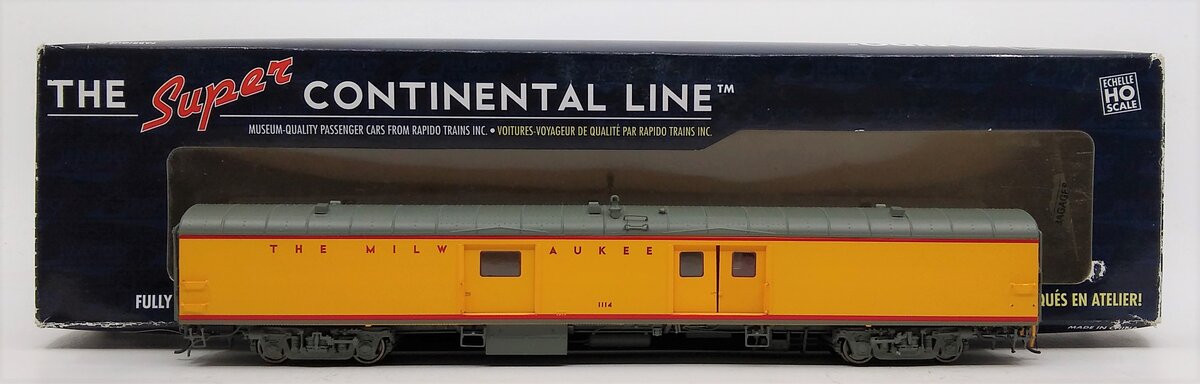 Rapido Trains 106237 HO Milwaukee Road 73' 6" Smooth Side Baggage-Express #1114