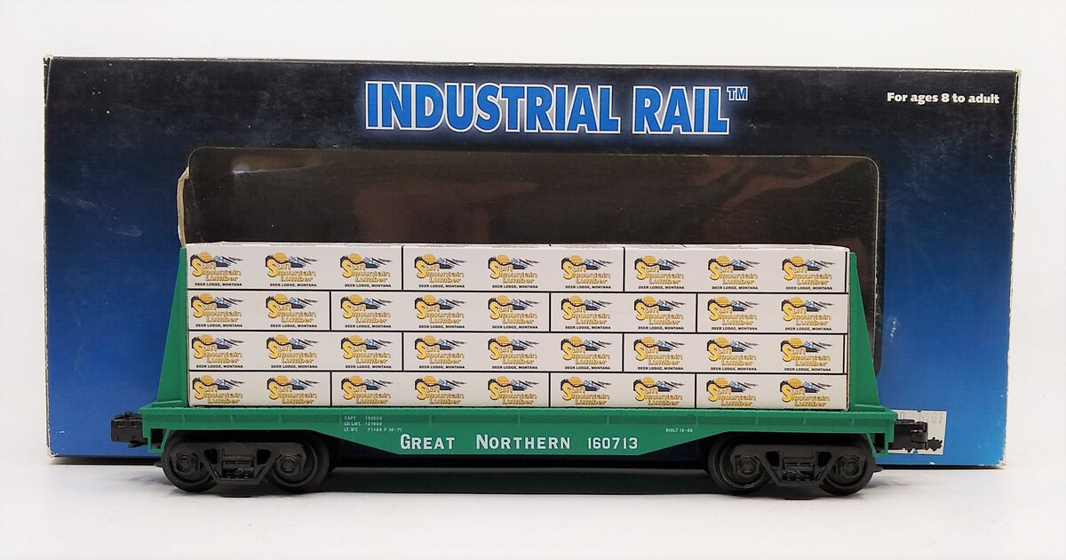 Atlas 1004102 3-Rail GN Flatcar w/Lumber Load #160713