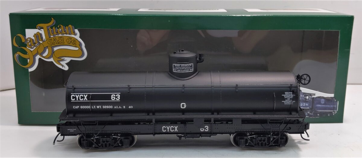 San Juan Car Co 63 On3 Cyanamid Of Canada (CYCX) Gramps Single Dome Tank Car