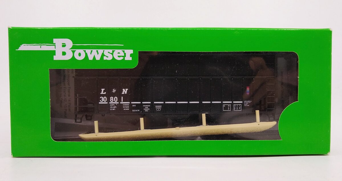 Bowser 60192 HO L&N 70 ton 14 Panel Wood Chip w/ Ribbed Extention #30801